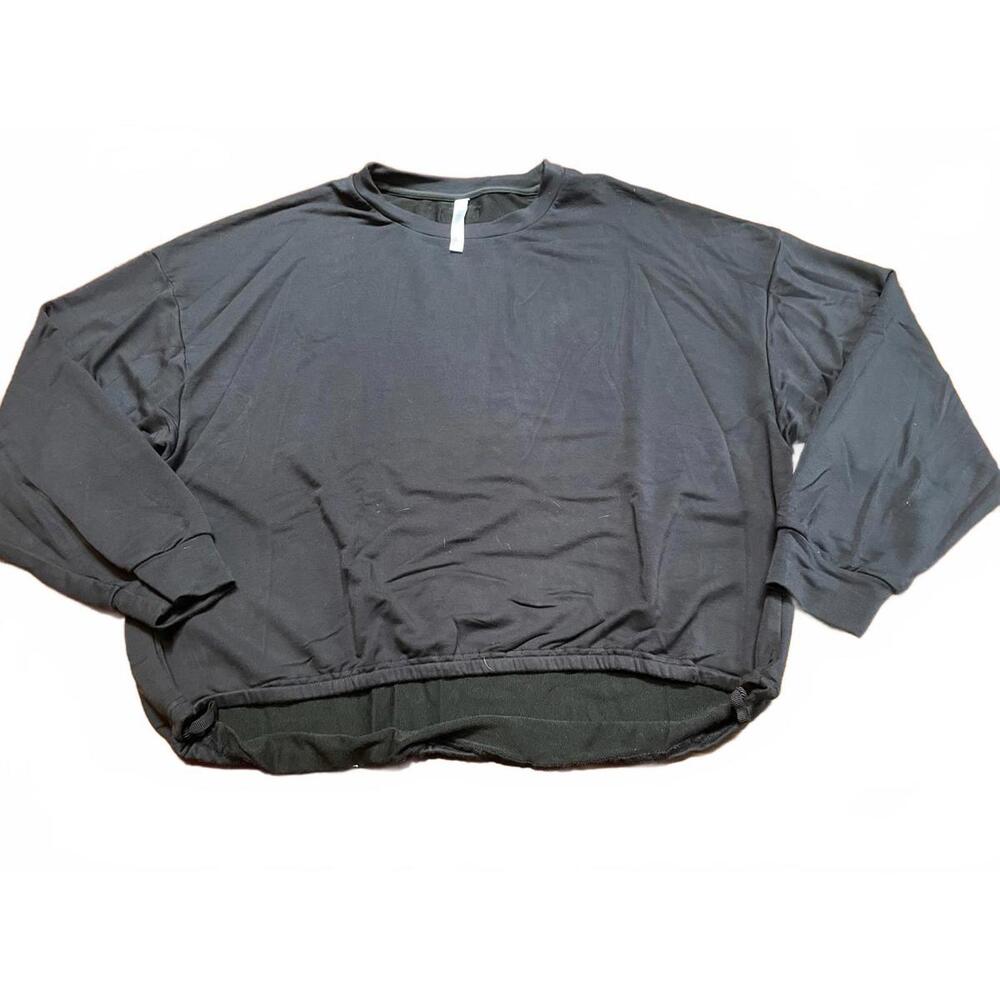 Fabletics Black Cropped Sweatshirt Medium